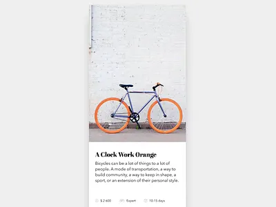 Cards Bike Swipe animation app bike cards concept design interaction invision studio mobile motion studio swipe ui ui ux