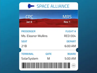 Ticket to Mars design flat design fly indigo.design space spacex travel typography ui ux