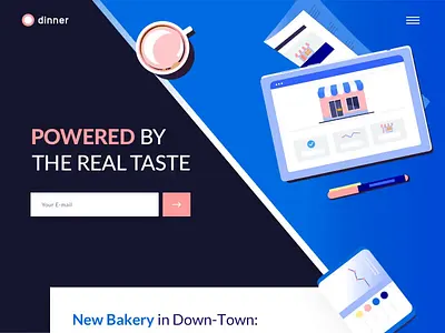 Dinner - Landing Page animation clean colors illustration landing minimal ui ux web website
