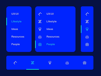 Tab Interaction animation dark interaction menu motion tab