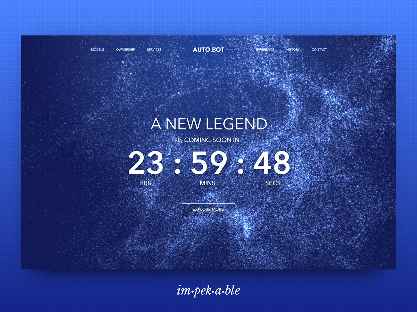 Example of Car Concept Landing Page Animation