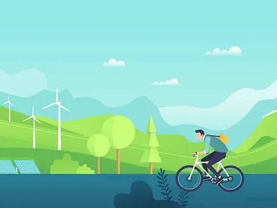 Healthy Lifestyle Animation 2d animation after effects animation character flat gif healthy lifestyle illustration landscape motion graphics ui