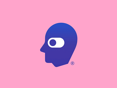 Man On Off branding brand identity logo logotype mark man human head face smart clever switch turn on off