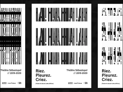 Sébastopol Theater - Poster concept abstract black and white design font lille poster theater typography