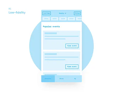 anyExcuse – Low-fi to High-fi animation app cards framer high fidelity low fidelity mobile phone principle wireflow wireframe wireframes