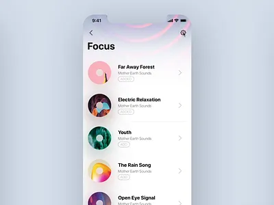 Meditation Music App (sketch freebie) animation gif sketch interaction app ios iphonex minimal free freebie dark mode music cover workout health ux ui design interface