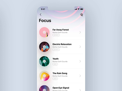 Meditation Music App (sketch freebie) animation gif sketch interaction app ios iphonex minimal free freebie dark mode music cover workout health ux ui design interface