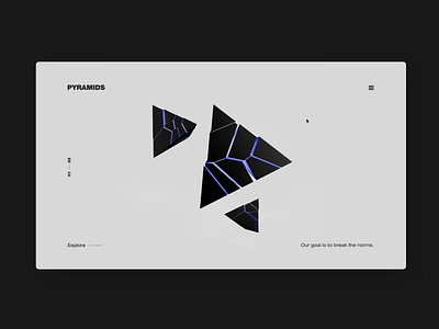 Pyramids abstract after affects animation c4d clean interaction landing page pyramid ui ux web website