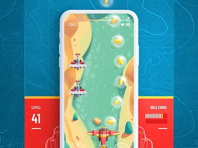 Red Wings / Game design & animation app design game icon illustration ios logo metal navigation paper plane sketch typography ui ux vector wood