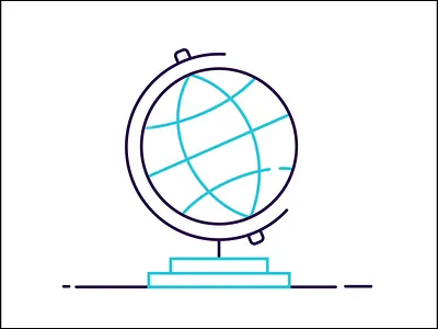 Travel Icon aniconaday animated icon animation earth flat globe lineart plane travel