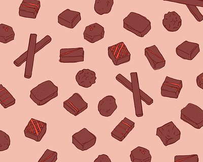 Chocolates | Noom digital drawing food illustration line minimal pattern