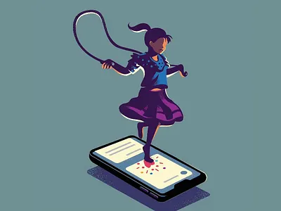 Playing field - 04 animation field games illustration india jump jumping kids mobile online play playing feild series skip skipping rope social story street games