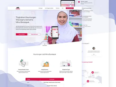 Mitra Bukalapak Landing Page bukalapak clean flat indonesian landing page purple ui ux webdesign
