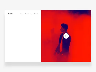 Hoolie animation colors header landing page minimal music split folds split web design ui uidesign ux