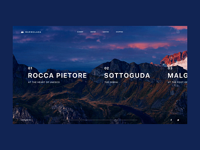 Marmolada animation clean design interface mountain transitions ui web