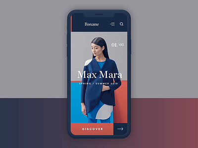 Roxane fashion store - interaction concept animation app clean fashion modern principle principleformac typography ui ux