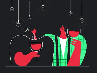 Love Story character date glass love man motiondesignschool speechbubble toast wine women