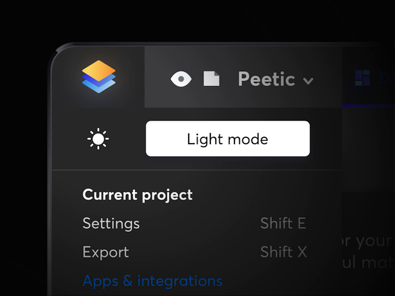 Example of Dark mode icon