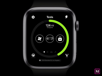Tesla Apple Watch Concept adobe xd apple watch auto animate frunk tesla trunk