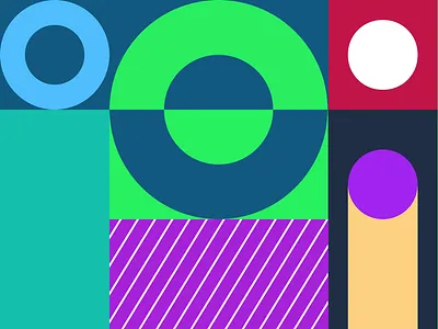 Inspirational: 2 of 2 abstract animation art blue circle color composition design graphic green illustration motion motion design primitive red shape square stripes triangle