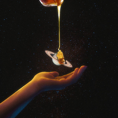 Sweet Like Honey album art collage design graphic design surrealism trippy