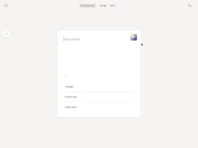 Create Task form interface animation task task management ticket todo