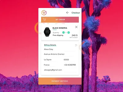 V-clock App - Checkout Process after affects after effects animation animation app checkout checkout process design ecommence mobile ui watch app