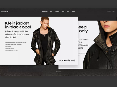 Momkai Shop and Slider Animation commercial concept corporate fashion gif grid homepage interaction interface middltone motion motion animation motion art photo shop shop design slider typo ui ux