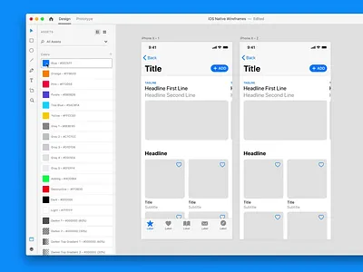 iOS Native Wireframes in Adobe Xd adobe elements ios ux wireframes xd