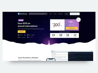 NY 2019 datacamp datascience design graphic design landingpage promo rocket space tothemoon ui ux