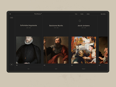 Museo Del Prado. animation art black interaction layer art layouts minimal motion simple typography ui ux web website