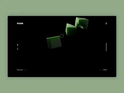 Foam 3d animation c4d foam interaction square texture web website