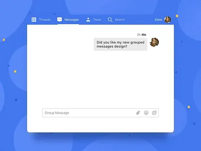 Grouped Messages in Twist chat communication group interaction messages team ui