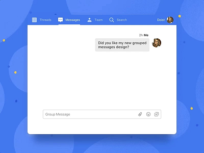 Grouped Messages in Twist chat communication group interaction messages team ui