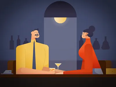 The mood for love 2d animation after effects animation character animation date illustration motion motion design vector