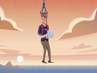 Even elephant can fly after affects animation artoftheday bungee jumping car character design digital art dribbble elephant explainer illustration illustrator inspiration landscape mohopro motiondesign photoshop raster vector