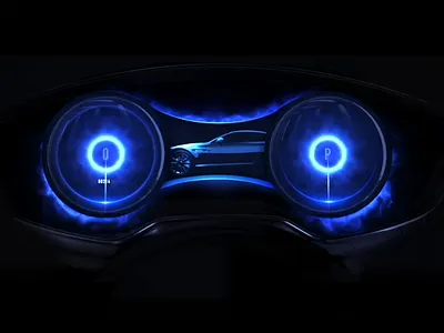 Hybrid car cluster design 3d animation automotive automotive design brandbook cars circle design electric motion speed ui