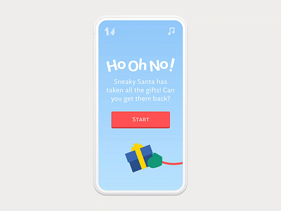 Sneaky Santa Start 2d 3d animation bodymovin christmas flat game gif gift gifts glove ho ho ho icons santa start start screen ui vector webgl website