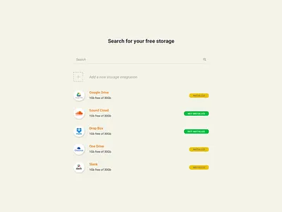 Search Storage Integration challenge design shot typography ui visual design