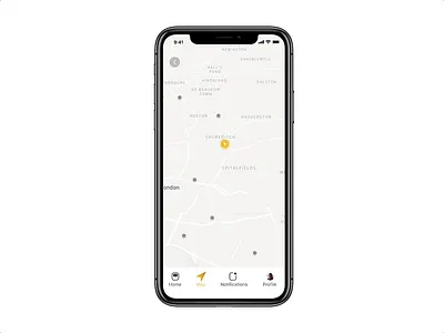 Flare — map interactive prototype. animate apple framer ignite ios madewithframer orange logo prototype ui ux ui animation
