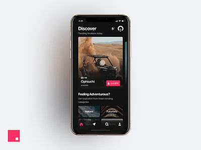 InVision Studio - Spaced App carousel futuristic gif interaction invision studio invisionstudio ios iphone x iphonexs mobile spacedchallenge swipe ui ux