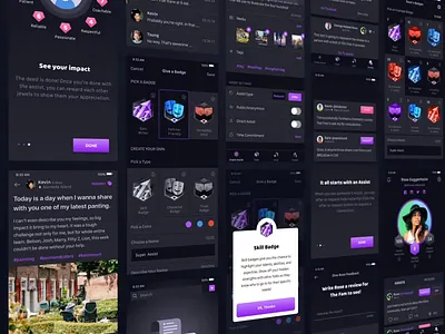Blxckbox app assist cell character chat clean community dark design graphic interface mobile onboarding post product simple social network story ui ux