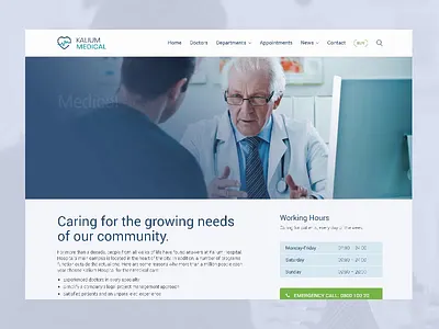 Hospital Website blue doctor doctors health healthcare hospital medical medicine minimal theme themeforest ui ui ux design web wordpress