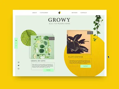 Growy - Blog 🌱DailyUI #35 animation blog blog design blog post daily daily 100 challenge daily challange daily ui daily ui challange dailyui design desktop invision invisionapp invisionstudio ui