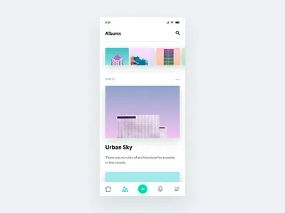 Photo Albums Sharing App - Interactions albums animation app design interaction ios photo album photo app photos principle for mac share transitions ui ux