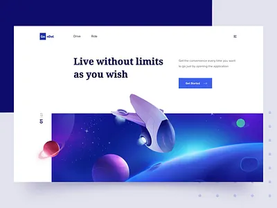 Space Header business clean design header icon illustration landing page planet space ui