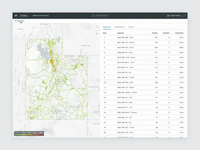 Network Screening app dropdown interaction map motion numetric safety traffic transportation ui ux web