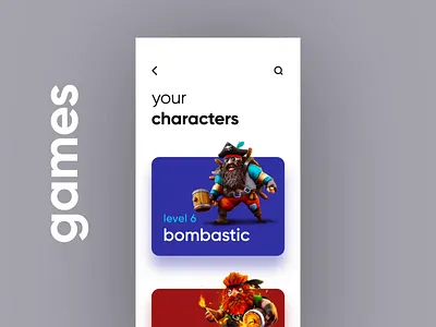 Game Characters UI aep character daily ui design game game app interaction ios minimal mobile app ui ux