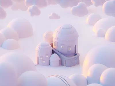 Winter Wonderland 3d 3d animation 3d city 3d house animated c4d christmas cinema 4d city holiday isometric mountains octane snowing town train winter wonderland
