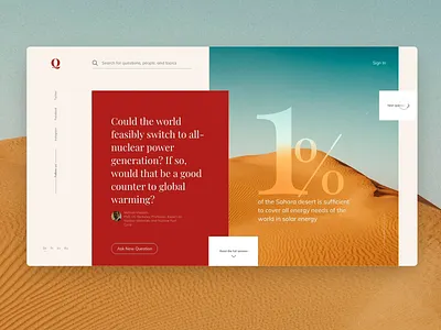 Question-and-answer website main page — Daily Inspiration 18 adobe xd animation big background images clean colorful daily inspire design grid grid layout interaction minimalistic ui ui interaction web